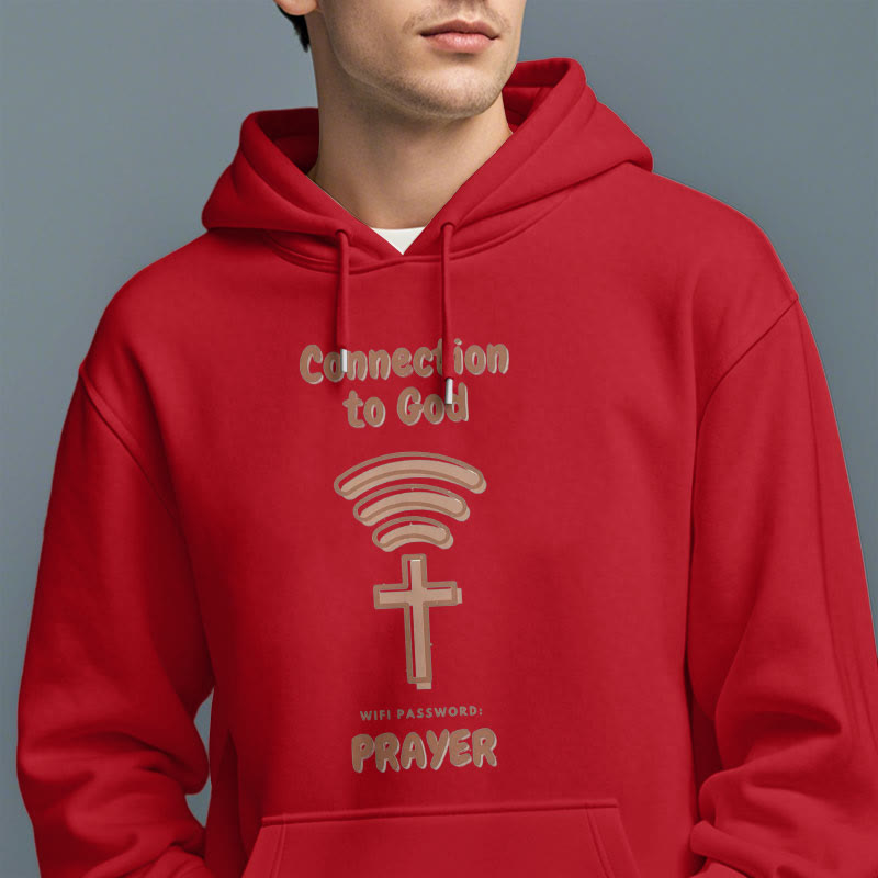 Christianartworkshop Moderner Stil Gebetsverbindung zu Gott Fleecegefütterter Polyester-Kapuzenpullover