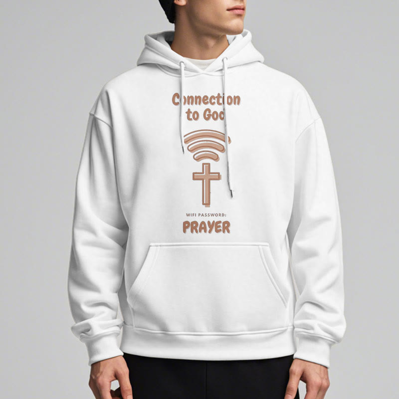 Christianartworkshop Moderner Stil Gebetsverbindung zu Gott Fleecegefütterter Polyester-Kapuzenpullover