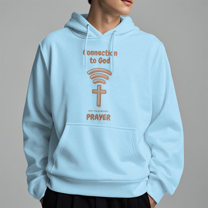 Christianartworkshop Moderner Stil Gebetsverbindung zu Gott Fleecegefütterter Polyester-Kapuzenpullover