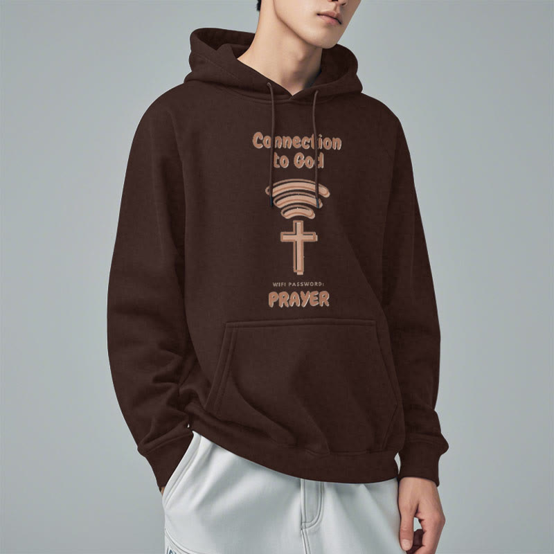 Christianartworkshop Moderner Stil Gebetsverbindung zu Gott Fleecegefütterter Polyester-Kapuzenpullover