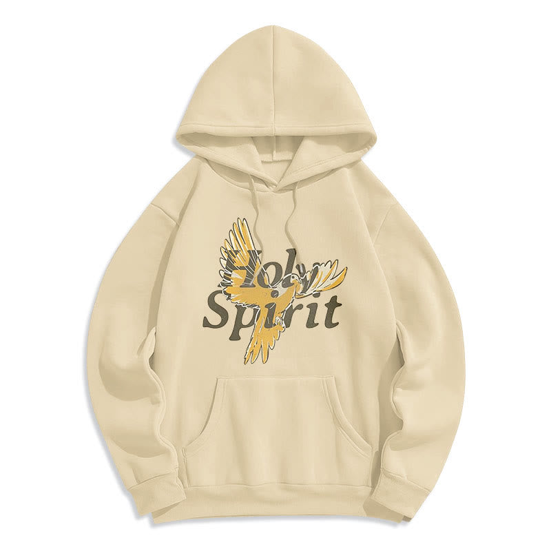 Christianartworkshop Klassischer Hoodie mit Heiliger-Geist-Motiv und fliegender Taube, gefüttert mit Polyester, Fleece-Futter - Beige - 2XL - image 10