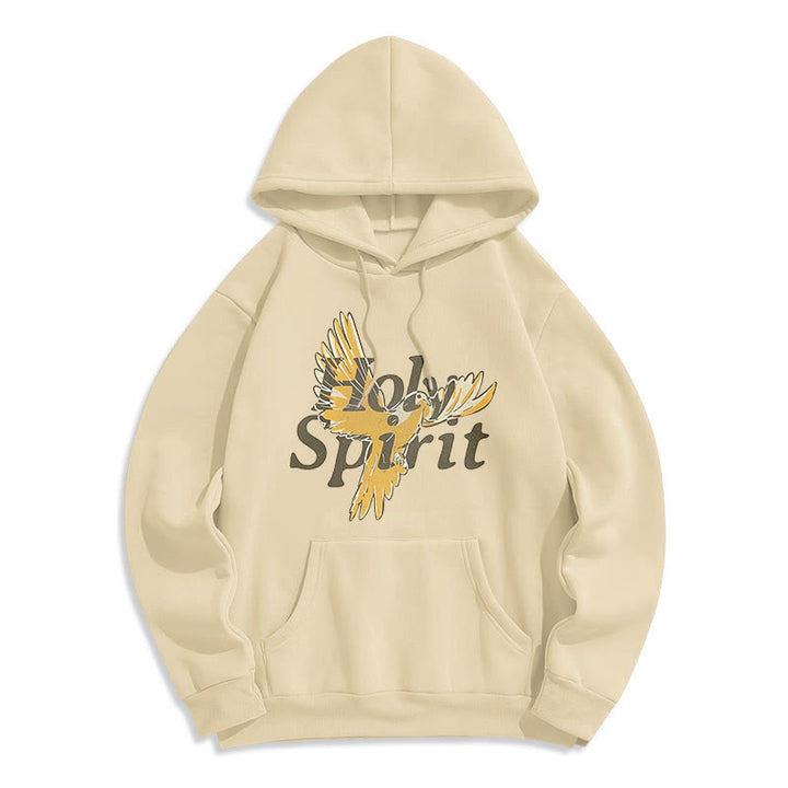 Christianartworkshop Klassischer Hoodie mit Heiliger-Geist-Motiv und fliegender Taube, gefüttert mit Polyester, Fleece-Futter - Beige - 2XL - image 10