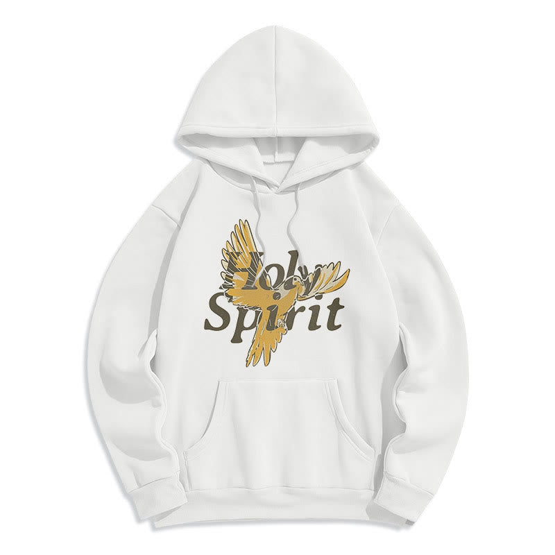Christianartworkshop Klassischer Hoodie mit Heiliger-Geist-Motiv und fliegender Taube, gefüttert mit Polyester, Fleece-Futter - Weiß - 2XL - image 5