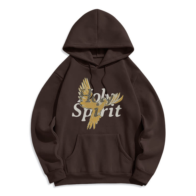 Christianartworkshop Klassischer Hoodie mit Heiliger-Geist-Motiv und fliegender Taube, gefüttert mit Polyester, Fleece-Futter - Braun - 2XL - image 15