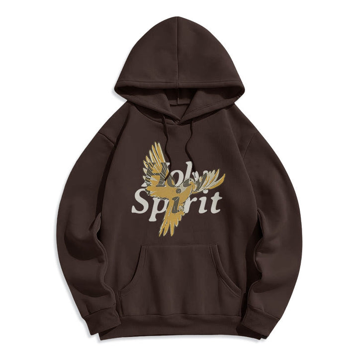 Christianartworkshop Klassischer Hoodie mit Heiliger-Geist-Motiv und fliegender Taube, gefüttert mit Polyester, Fleece-Futter - Braun - 2XL - image 15