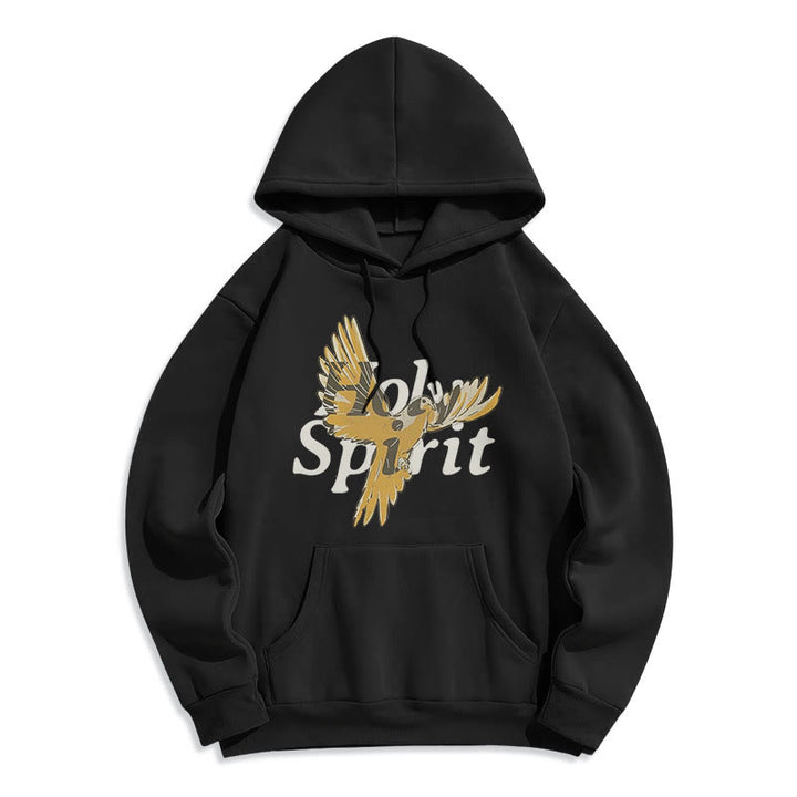 Christianartworkshop Klassischer Hoodie mit Heiliger-Geist-Motiv und fliegender Taube, gefüttert mit Polyester, Fleece-Futter - Schwarz - 2XL - image 0