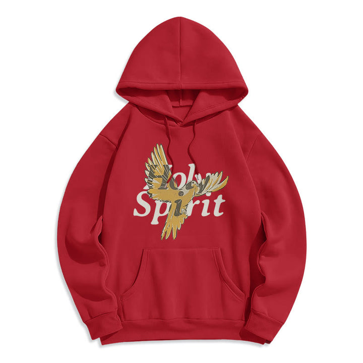 Christianartworkshop Klassischer Hoodie mit Heiliger-Geist-Motiv und fliegender Taube, gefüttert mit Polyester, Fleece-Futter - Rot - 2XL - image 35