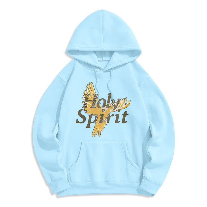 Christianartworkshop Klassischer Hoodie mit Heiliger-Geist-Motiv und fliegender Taube, gefüttert mit Polyester, Fleece-Futter - Blau - 2XL - image 25