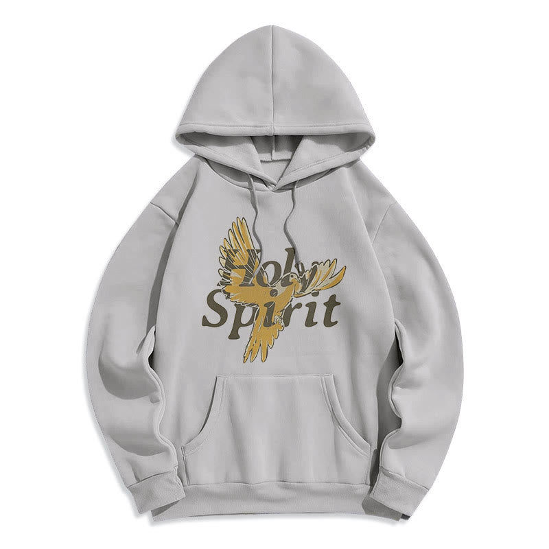 Christianartworkshop Klassischer Hoodie mit Heiliger-Geist-Motiv und fliegender Taube, gefüttert mit Polyester, Fleece-Futter - Grau - 2XL - image 30
