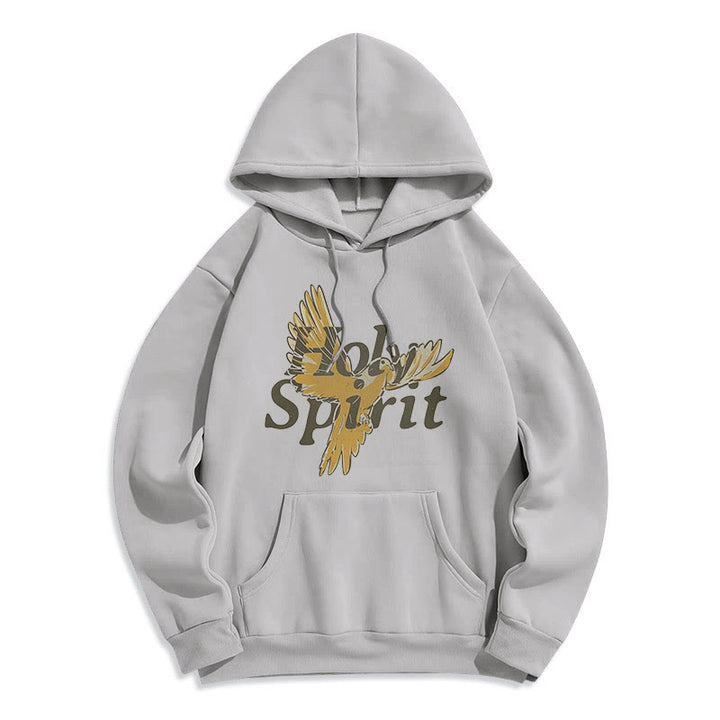 Christianartworkshop Klassischer Hoodie mit Heiliger-Geist-Motiv und fliegender Taube, gefüttert mit Polyester, Fleece-Futter - Grau - 2XL - image 30