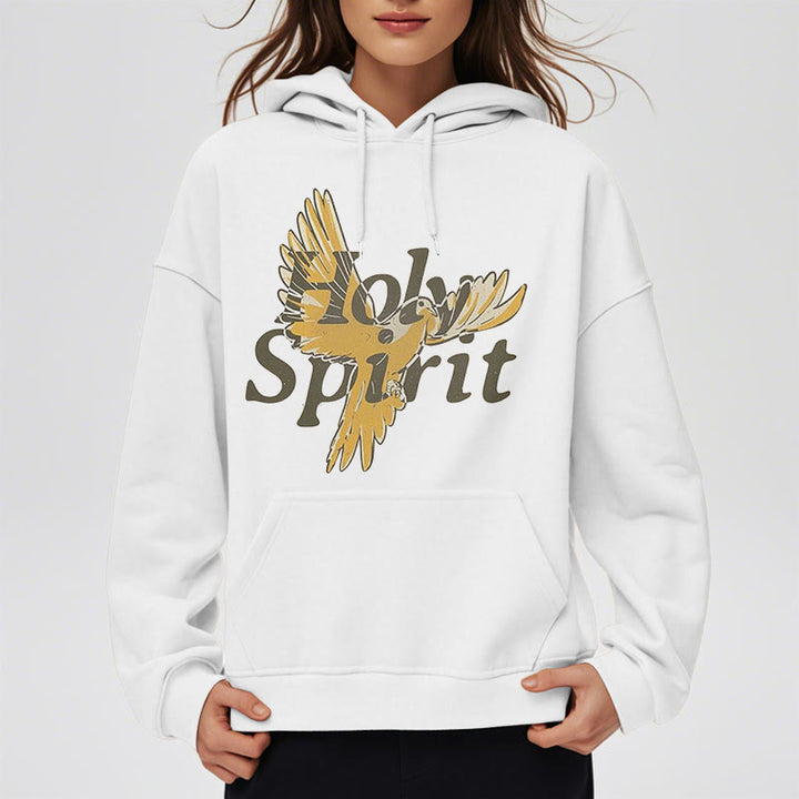 Christianartworkshop Klassischer Hoodie mit Heiliger-Geist-Motiv und fliegender Taube, gefüttert mit Polyester, Fleece-Futter - image 8