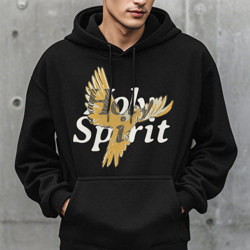Christianartworkshop Klassischer Hoodie mit Heiliger-Geist-Motiv und fliegender Taube, gefüttert mit Polyester, Fleece-Futter - image 2