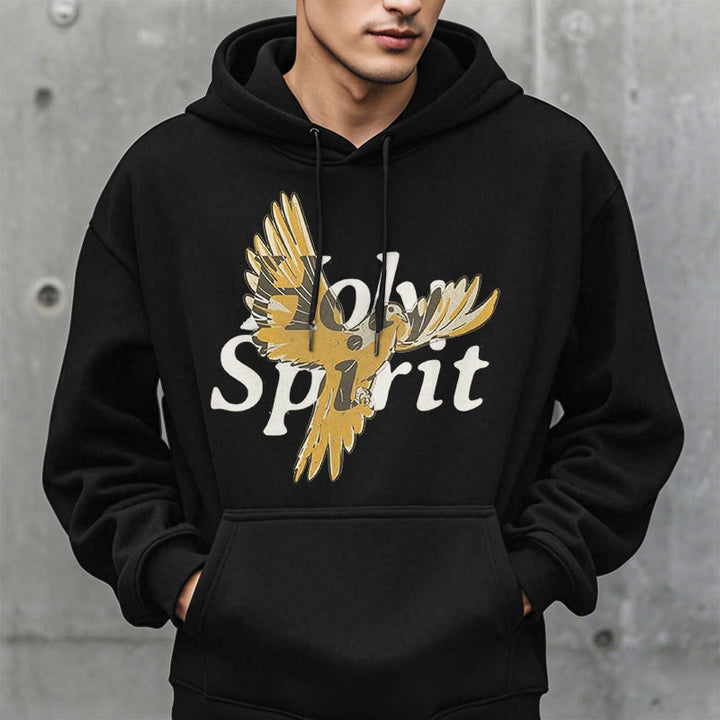 Christianartworkshop Klassischer Hoodie mit Heiliger-Geist-Motiv und fliegender Taube, gefüttert mit Polyester, Fleece-Futter - image 2