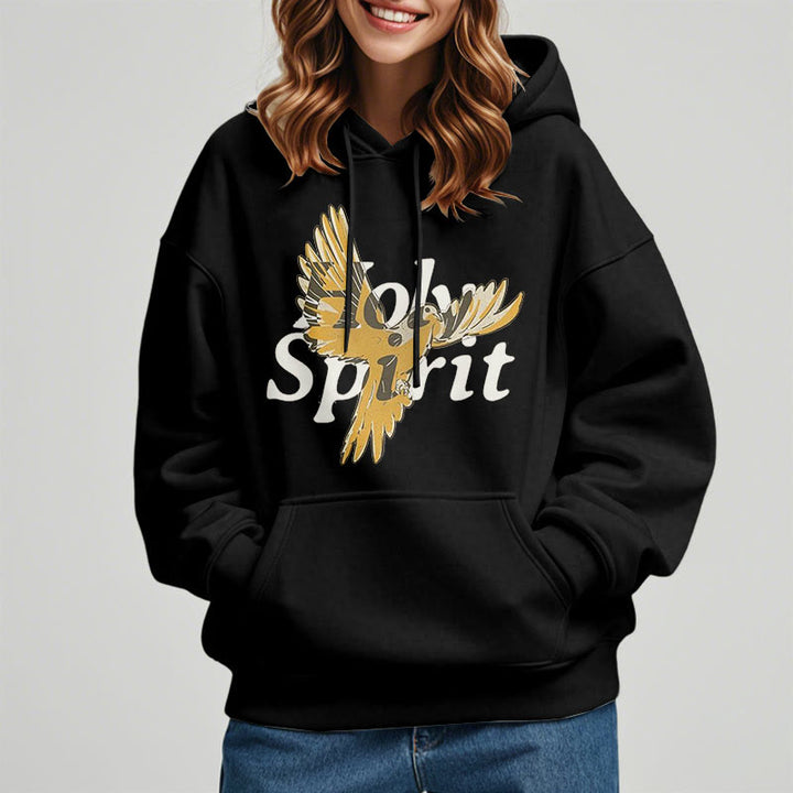 Christianartworkshop Klassischer Hoodie mit Heiliger-Geist-Motiv und fliegender Taube, gefüttert mit Polyester, Fleece-Futter - image 1