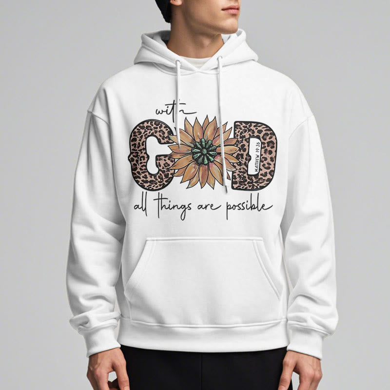 Christianartworkshop Zitat-Stil Mit Gott sind alle Dinge möglich Fleece-gefütterter Polyester-Kapuzenpullover