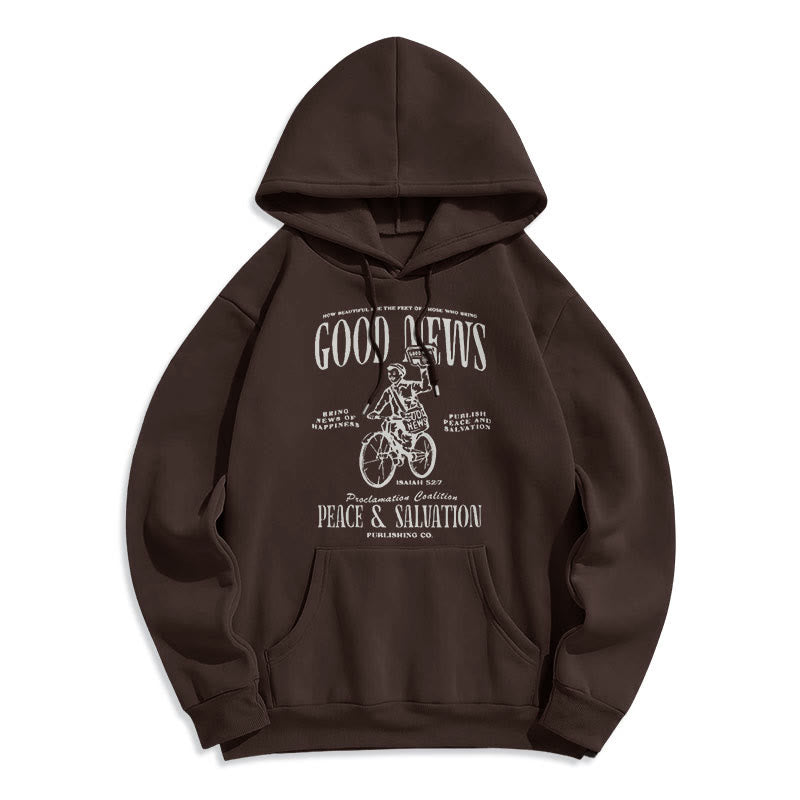Christianartworkshop Kapuzenpullover aus Polyester mit Fleecefutter, Motiv: Gute Nachricht, Jesaja 52:7