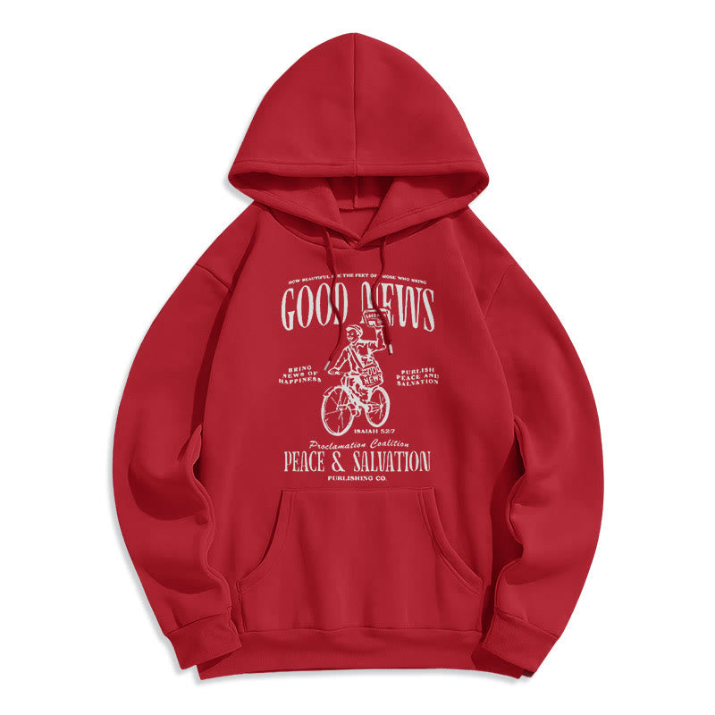 Christianartworkshop Kapuzenpullover aus Polyester mit Fleecefutter, Motiv: Gute Nachricht, Jesaja 52:7
