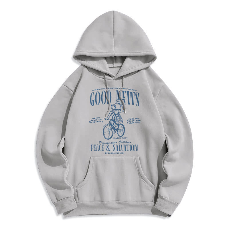 Christianartworkshop Zitatstil Gute Nachricht Jesaja 52:7 Fleecegefütterter Polyester-Hoodie - Grau - 2XL - image 30