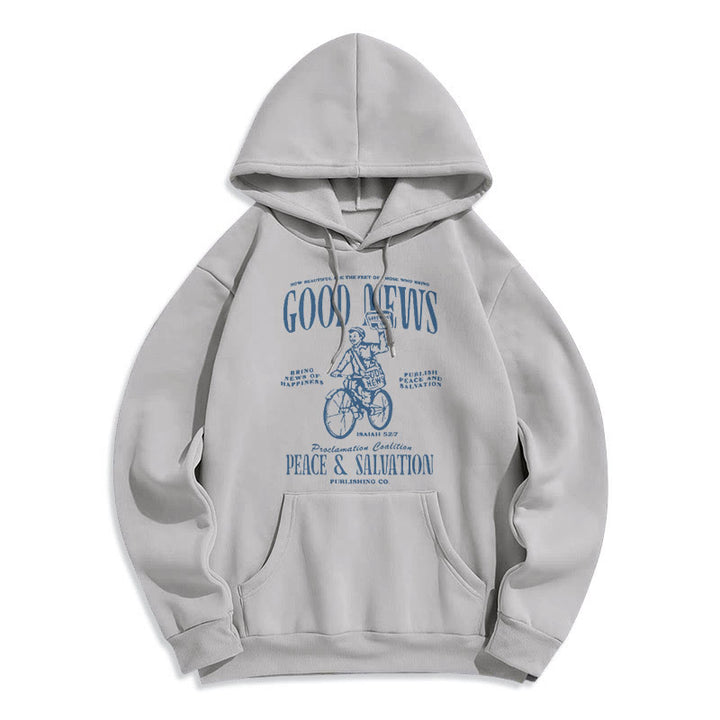 Christianartworkshop Zitatstil Gute Nachricht Jesaja 52:7 Fleecegefütterter Polyester-Hoodie - Grau - 2XL - image 30