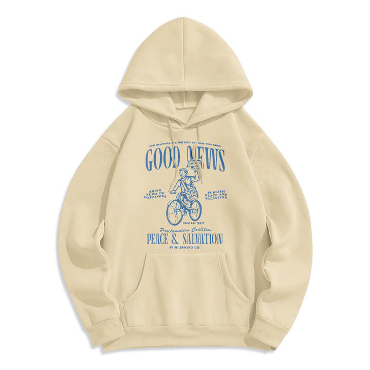Christianartworkshop Zitatstil Gute Nachricht Jesaja 52:7 Fleecegefütterter Polyester-Hoodie - Beige - 2XL - image 10