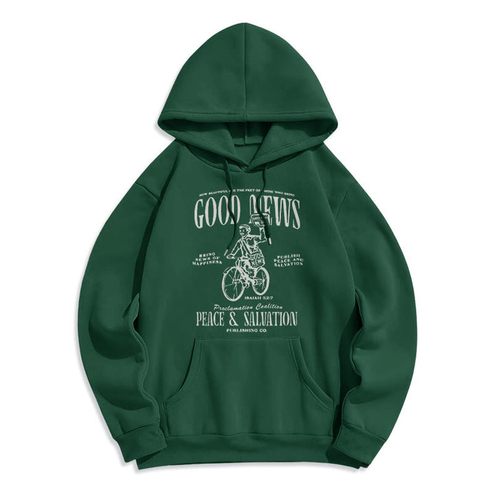 Christianartworkshop Kapuzenpullover aus Polyester mit Fleecefutter, Motiv: Gute Nachricht, Jesaja 52:7