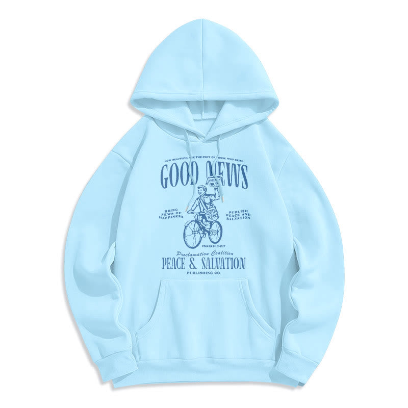 Christianartworkshop Kapuzenpullover aus Polyester mit Fleecefutter, Motiv: Gute Nachricht, Jesaja 52:7