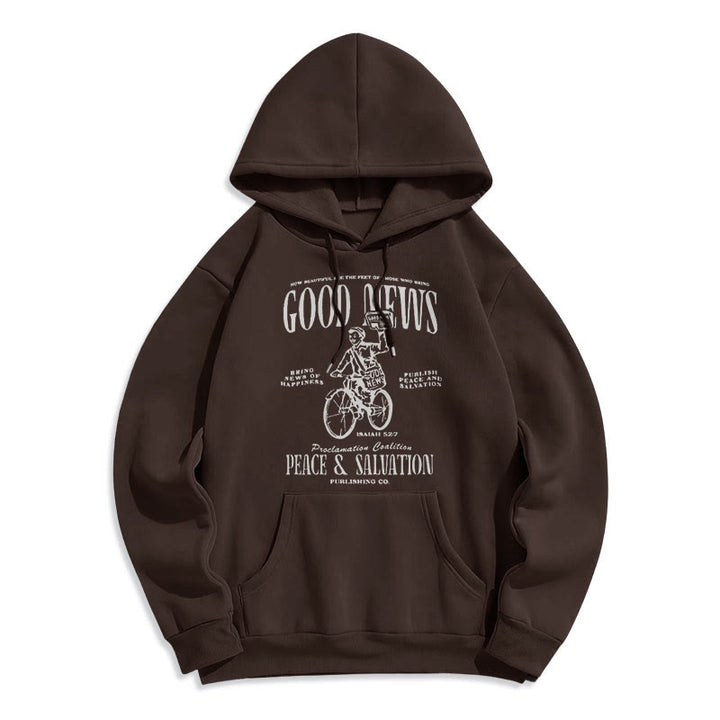 Christianartworkshop Zitatstil Gute Nachricht Jesaja 52:7 Fleecegefütterter Polyester-Hoodie - Braun - 2XL - image 15