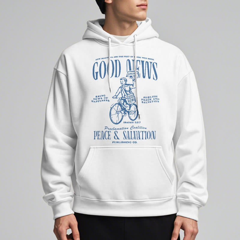 Christianartworkshop Kapuzenpullover aus Polyester mit Fleecefutter, Motiv: Gute Nachricht, Jesaja 52:7