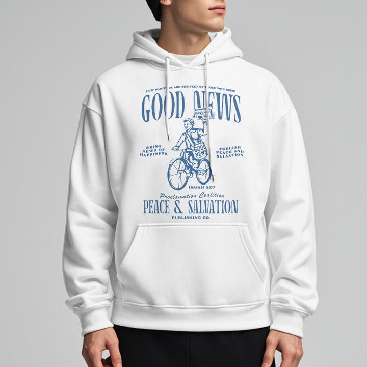 Christianartworkshop Kapuzenpullover aus Polyester mit Fleecefutter, Motiv: Gute Nachricht, Jesaja 52:7