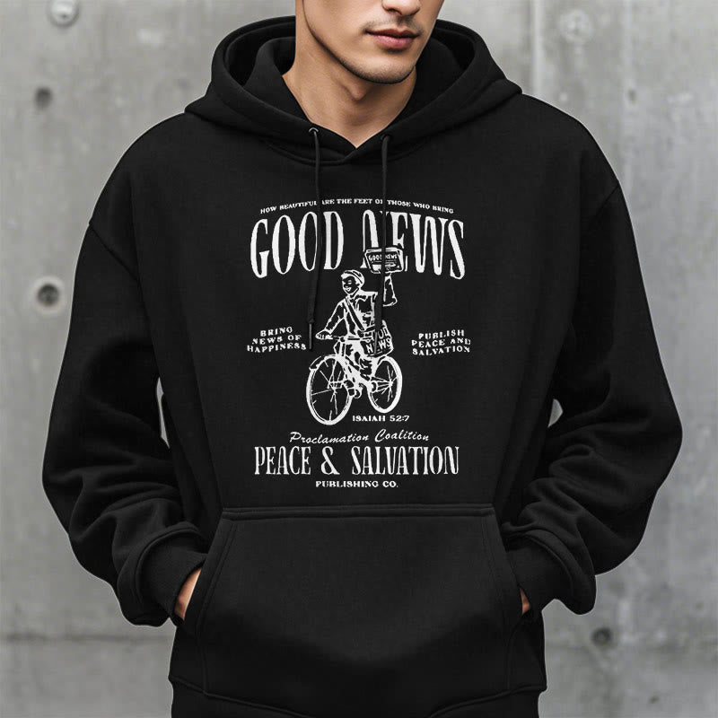 Christianartworkshop Kapuzenpullover aus Polyester mit Fleecefutter, Motiv: Gute Nachricht, Jesaja 52:7