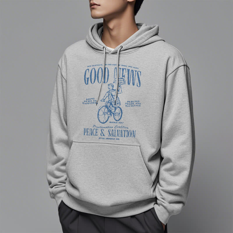 Christianartworkshop Kapuzenpullover aus Polyester mit Fleecefutter, Motiv: Gute Nachricht, Jesaja 52:7