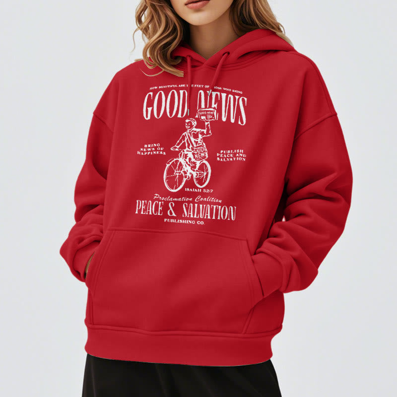 Christianartworkshop Zitatstil Gute Nachricht Jesaja 52:7 Fleecegefütterter Polyester-Hoodie - image 37