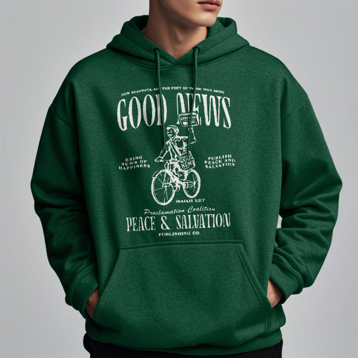Christianartworkshop Kapuzenpullover aus Polyester mit Fleecefutter, Motiv: Gute Nachricht, Jesaja 52:7