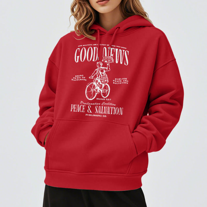 Christianartworkshop Kapuzenpullover aus Polyester mit Fleecefutter, Motiv: Gute Nachricht, Jesaja 52:7