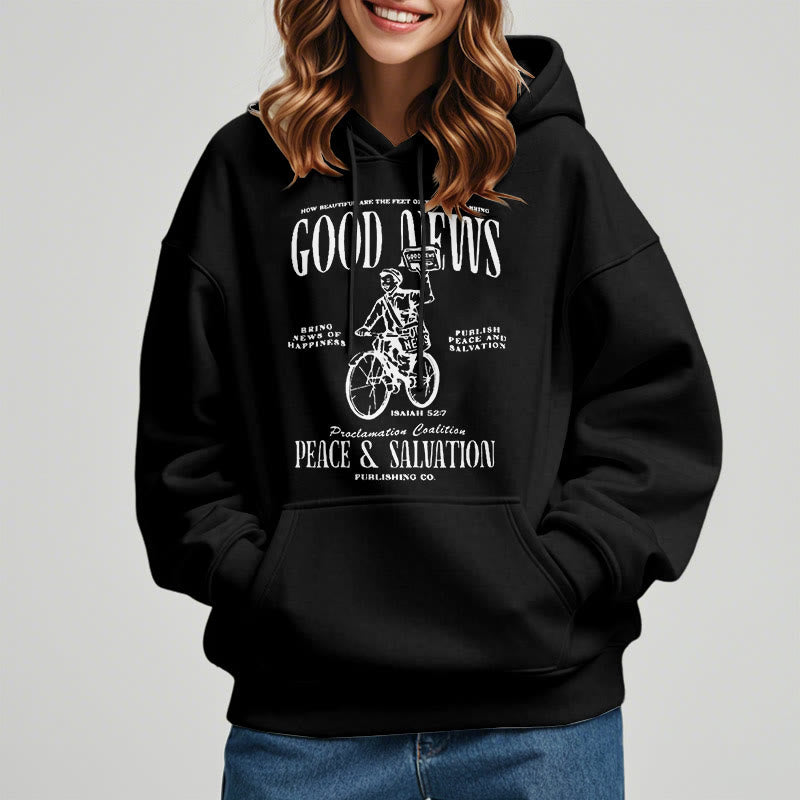 Christianartworkshop Kapuzenpullover aus Polyester mit Fleecefutter, Motiv: Gute Nachricht, Jesaja 52:7