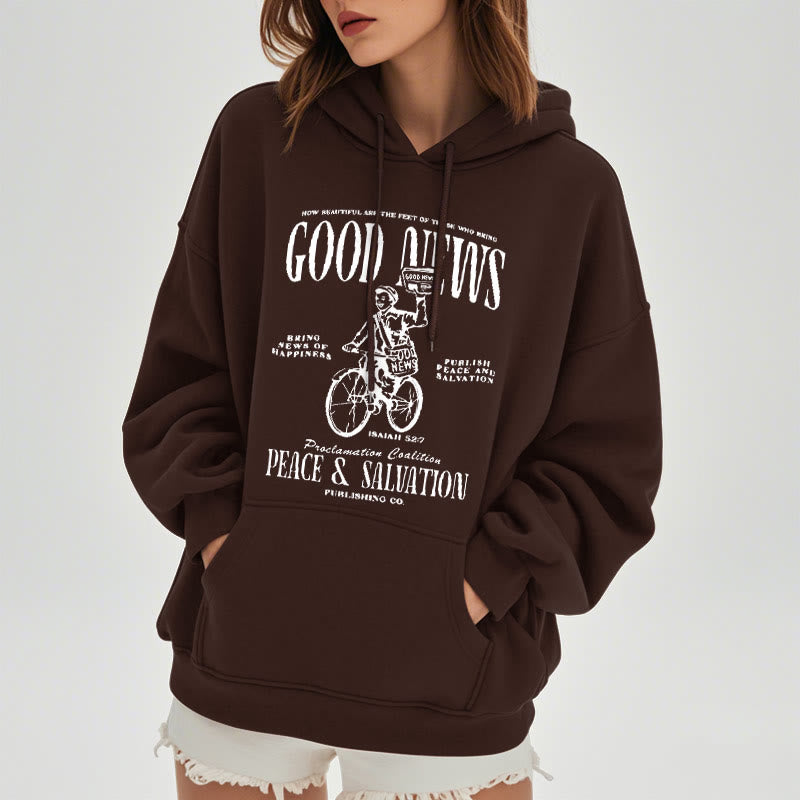 Christianartworkshop Kapuzenpullover aus Polyester mit Fleecefutter, Motiv: Gute Nachricht, Jesaja 52:7