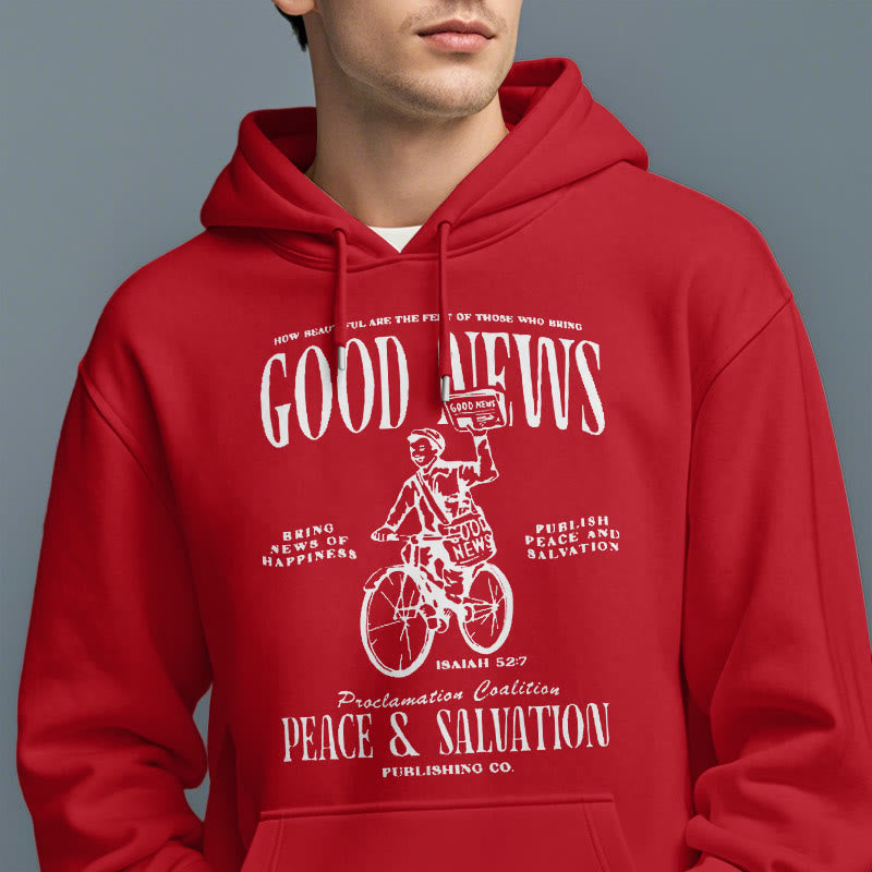 Christianartworkshop Kapuzenpullover aus Polyester mit Fleecefutter, Motiv: Gute Nachricht, Jesaja 52:7