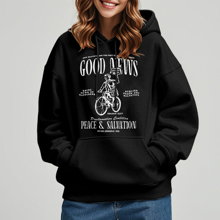 Christianartworkshop Zitatstil Gute Nachricht Jesaja 52:7 Fleecegefütterter Polyester-Hoodie - image 7