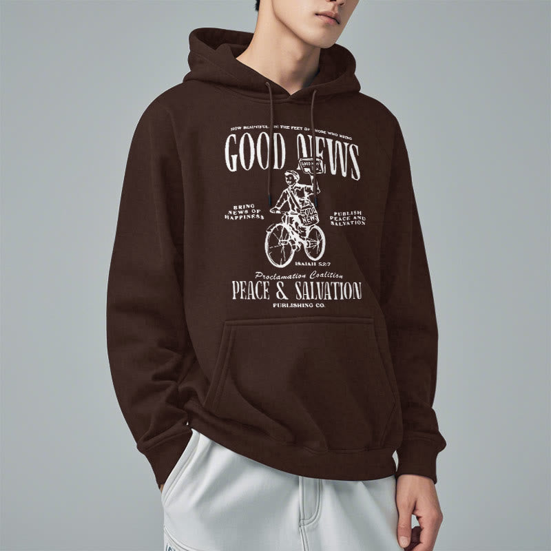 Christianartworkshop Kapuzenpullover aus Polyester mit Fleecefutter, Motiv: Gute Nachricht, Jesaja 52:7