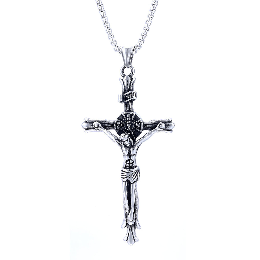 Christianartworkshop Halskette im klassischen Stil mit INRI-Plakette, Kruzifix, Kreuz, Jesus, Heiliger Glaube