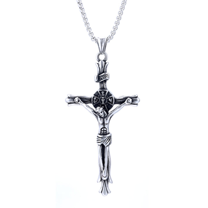 Christianartworkshop Halskette im klassischen Stil mit INRI-Plakette, Kruzifix, Kreuz, Jesus, Heiliger Glaube