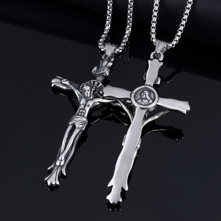 Christianartworkshop Halskette im klassischen Stil mit INRI-Plakette, Kruzifix, Kreuz, Jesus, Heiliger Glaube