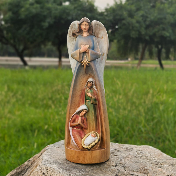 Christianartworkshop Krippenfigur, Engelsstatue, Holz, Schreibtischdekoration, Ornament, im klassischen Stil