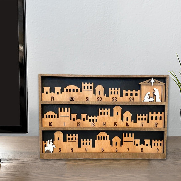 Christianartworkshop Klassischer Stil Bethlehem Journey Advents-Countdown-Krippenkalender Desktop-Dekorationen Ornament