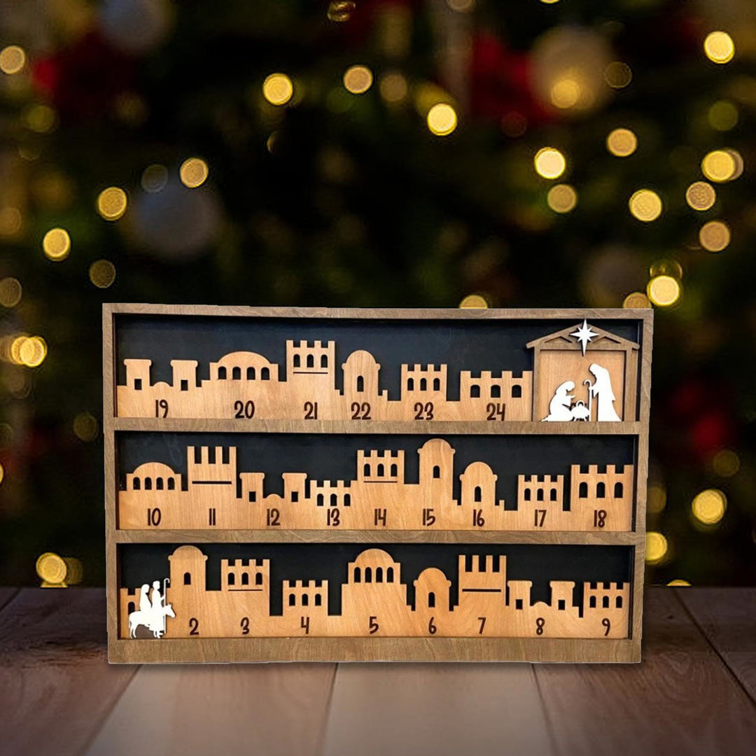 Christianartworkshop Klassischer Stil Bethlehem Journey Advents-Countdown-Krippenkalender Desktop-Dekorationen Ornament - Weihnachtskrippe - image 0