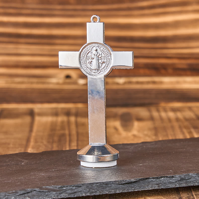 Christianartworkshop Klassisches traditionelles Benediktkreuz aus Legierung, handgefertigtes Ornament