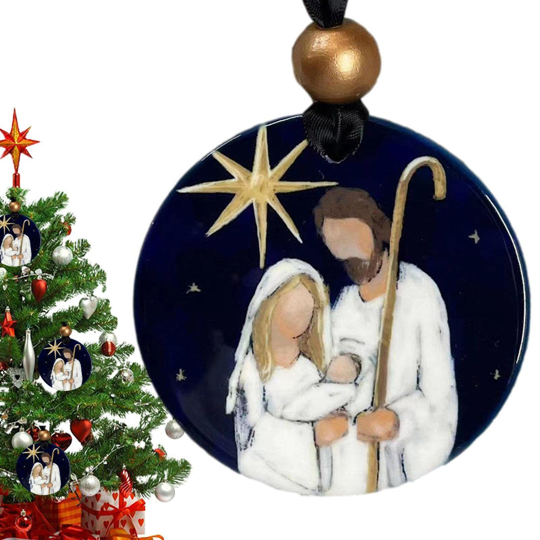 Christianartworkshop Weihnachtskrippe im farbigen Stil, Stern von Bethlehem, Weihnachtskrippe, hängende Ornamente - image 2