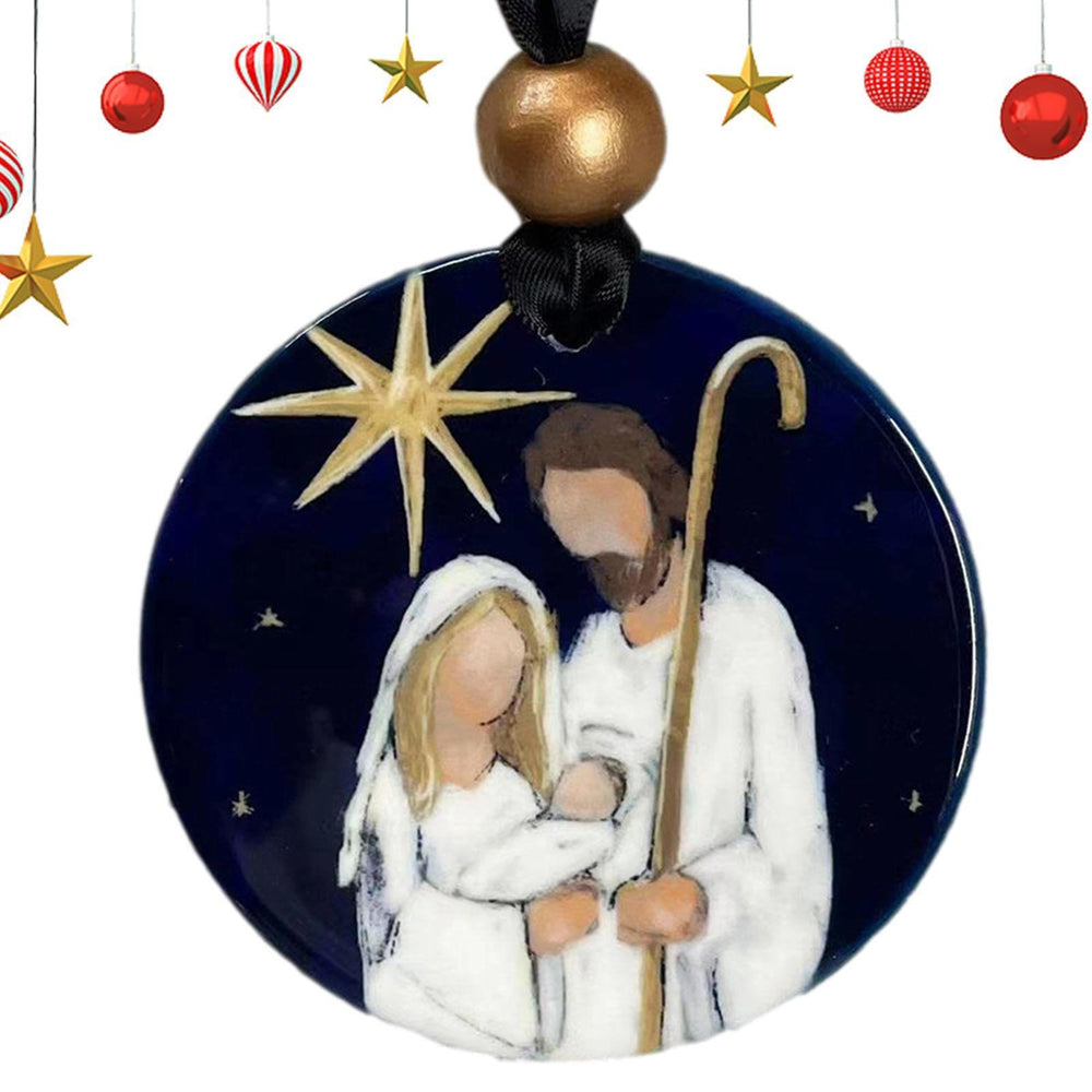 Christianartworkshop Weihnachtskrippe im farbigen Stil, Stern von Bethlehem, Weihnachtskrippe, hängende Ornamente - image 1