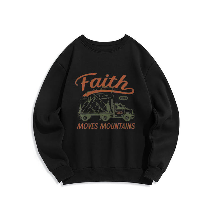 Christianartworkshop Zitat Farbiger Stil Glaube versetzt Berge Fleecegefüttertes Polyester-Sweatshirt - Schwarz - 2XL - image 5