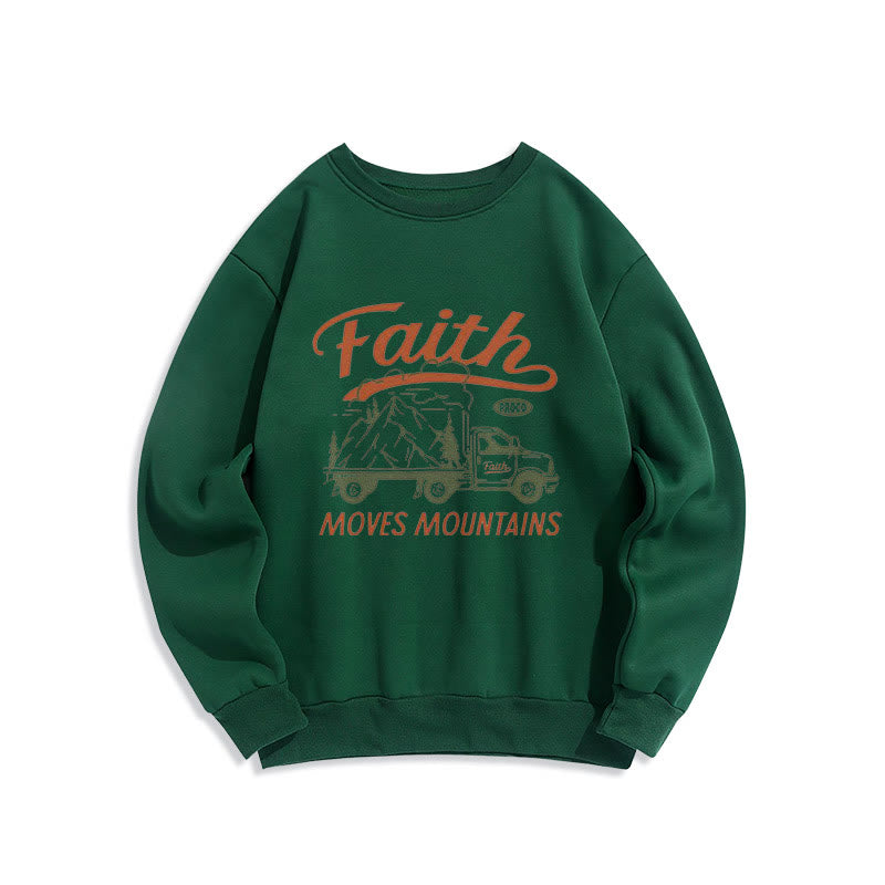 Christianartworkshop Zitat Farbiger Stil Glaube versetzt Berge Fleecegefüttertes Polyester-Sweatshirt - Grün - 2XL - image 11